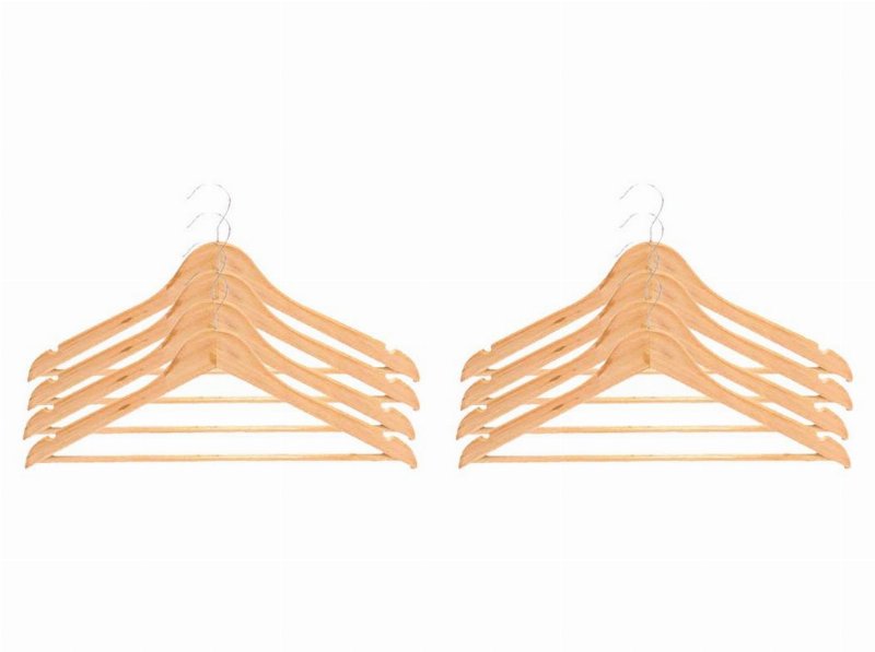 Conjunto 8 Cabides Actuel Madeira Com Barra