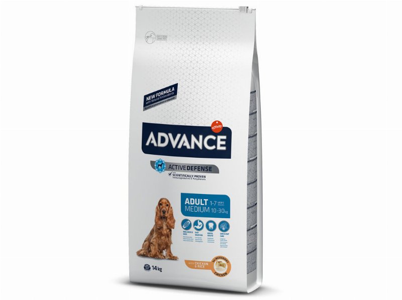 Ração Cão Medium Adult Advance :Frango E Arroz 14 kg