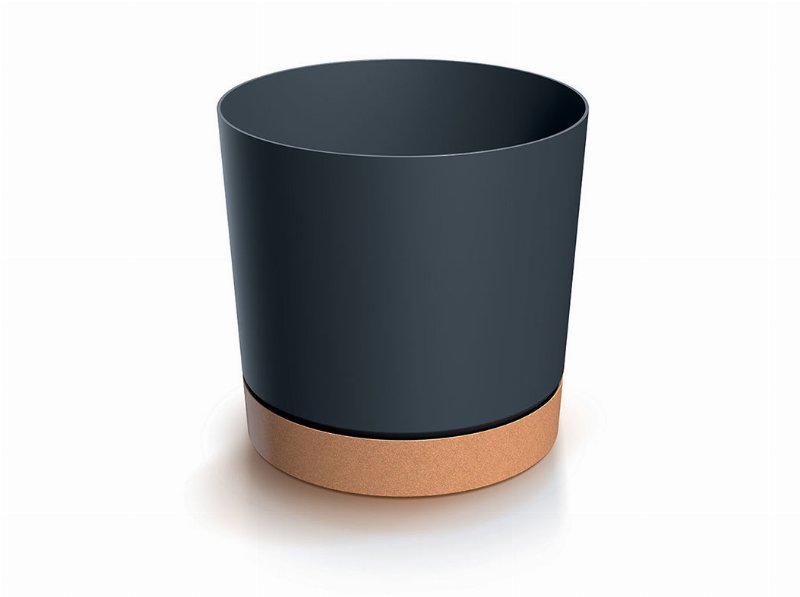 Vaso Com Prato Gardenstar Plástico Reciclado Preto Ø15Cm