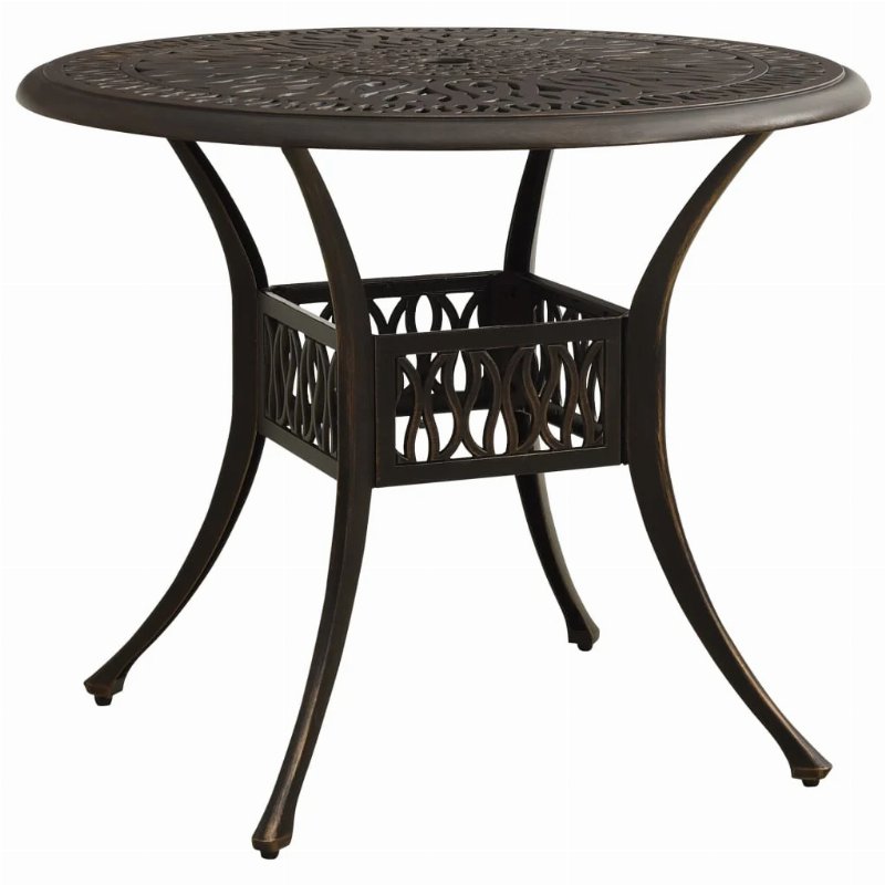 Hkh Mesa De Jardim Alumínio Fundido Bronze - Marrom