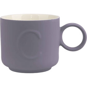 Caneca 360 ml Letra C Cinza Kasa