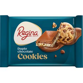 Tablete De Duplo Chocolate Com Cookies Regina 130 gr