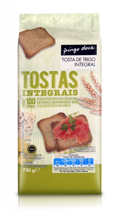 Tostas De Trigo Integral Pingo Doce 0.75Kg