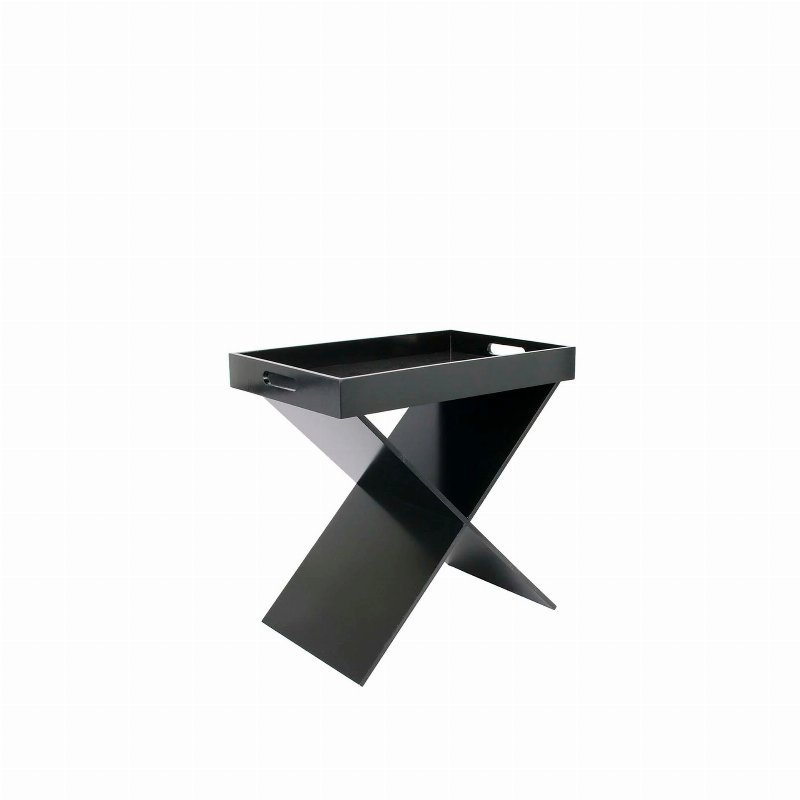 Mesa De Apoio Com Tabuleiro Removível Preta 32 X 48 X 48 Cm