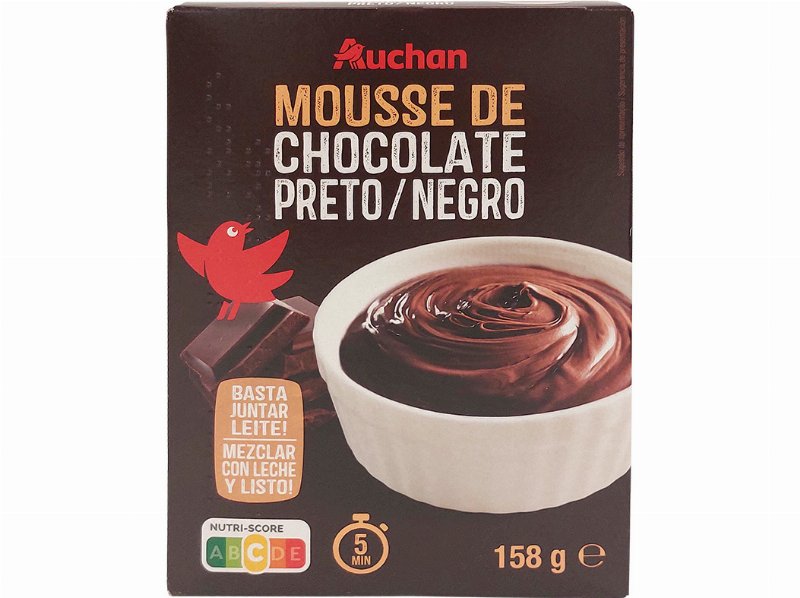 Preparado Auchan Em Pó Mousse Chocolate Preto 158 g