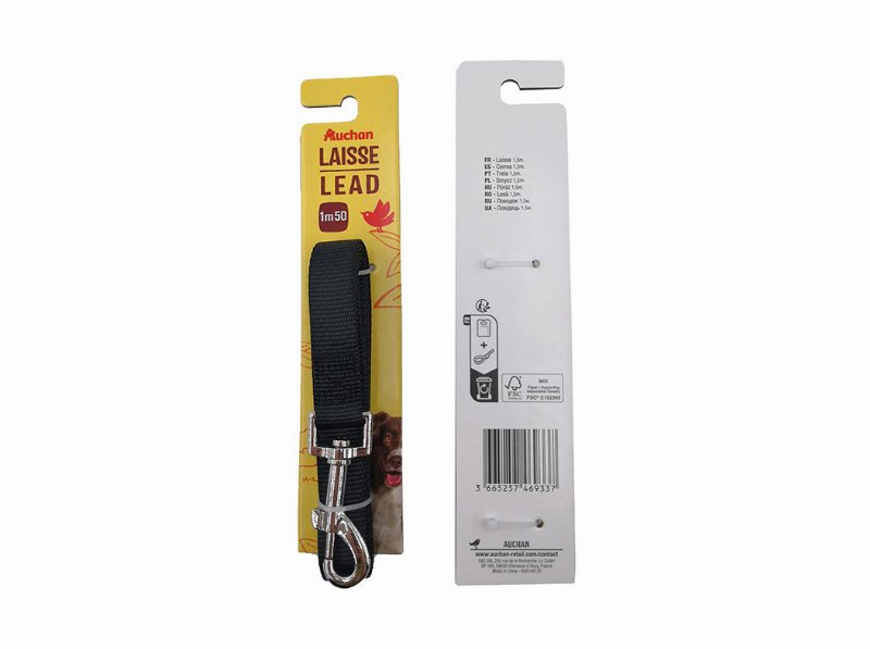 Trela Poliester Auchan Preto 2Cmx1.5M