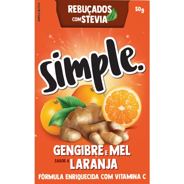 Rebuçados Com Stevia De Gengibre E Mel Com Sabor A Laranja 50 g