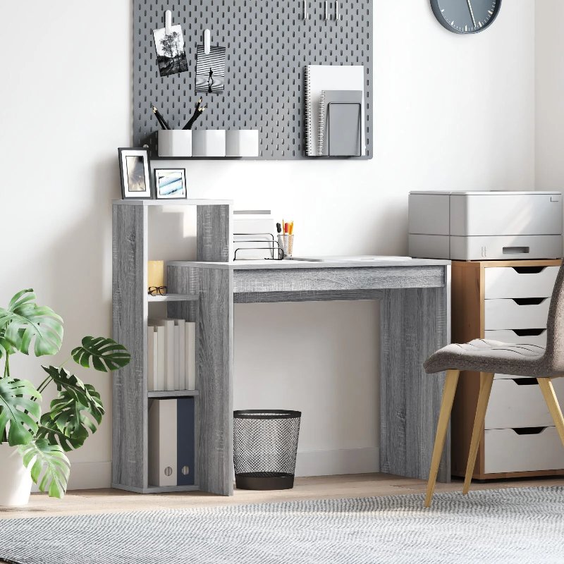 Hkh Secretária De Computador Cinza Sonoma Aglomerado De Partículas