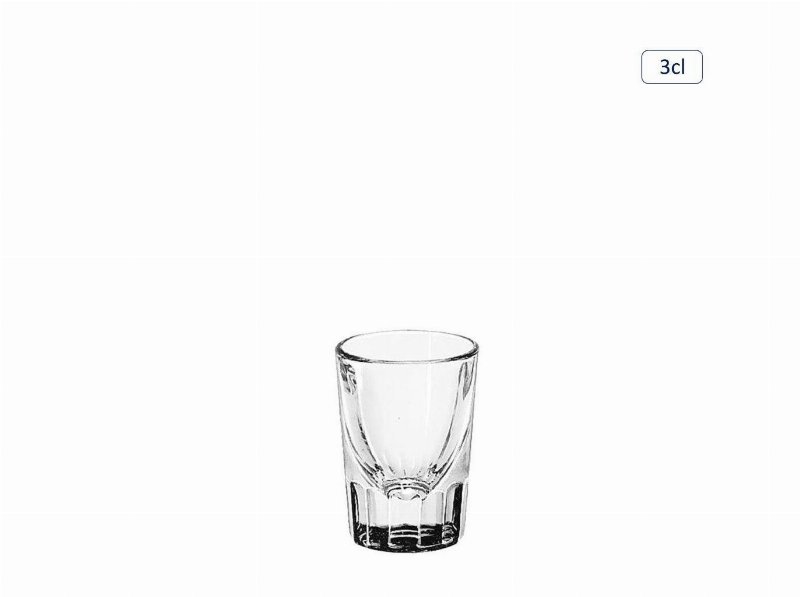 Copo Fluted Whisky Em Vidro 3 cl