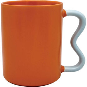 Caneca 380 ml Asa Curva Laranja Kasa