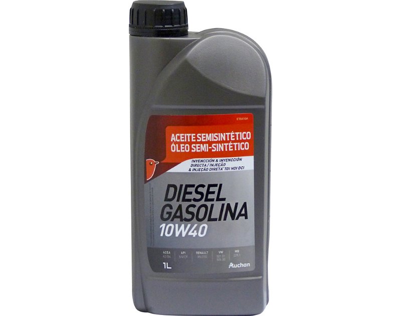 Óleo De Motor Auchan Semi-Sintético 10W40 Gasolina/Diesel 1 l