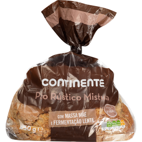 Pão Rústico Mistura Massa Mãe Fatiado Continente 450 gr