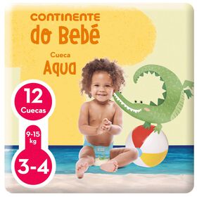 Fraldas Cueca Banho 9-15 kg T3-4 Continente Do Bebé 12 Un