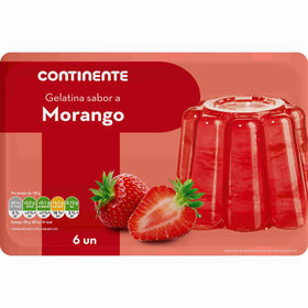 Gelatina Pronta Morango Continente 600 gr (6 Un)