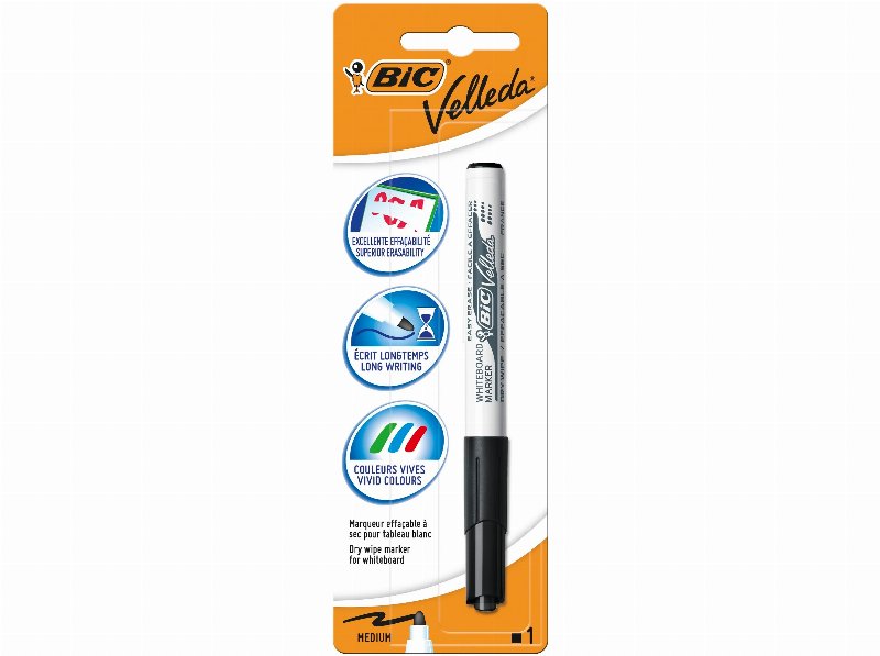 Marcador Para Quadro Branco Bic Velleda Preto