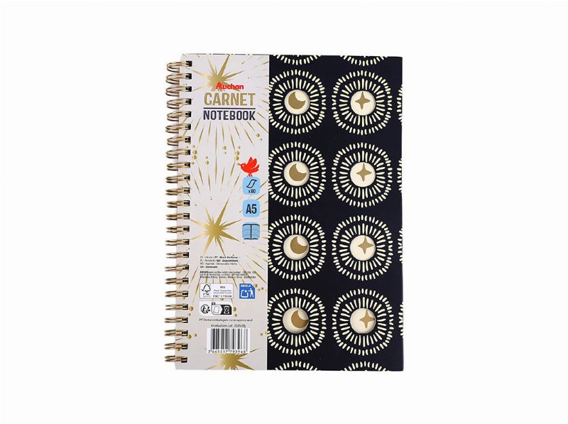 Bloco Notas A5 Auchan Espiral 80F Mystic Travel
