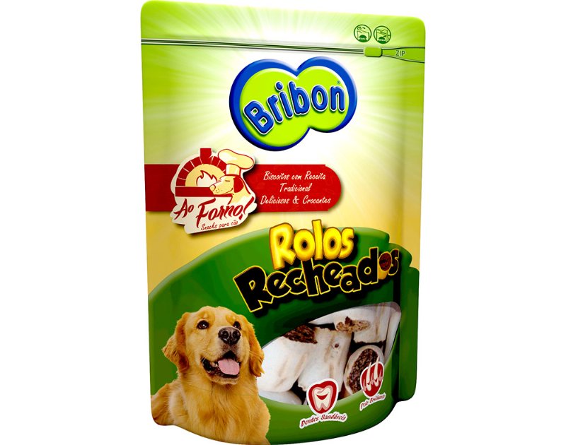 Snacks Para Cão Bribon Ao Forno Rolos Recheados 200 g