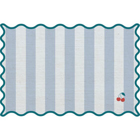 Individual 45X30Cm Riscas Azul Kasa