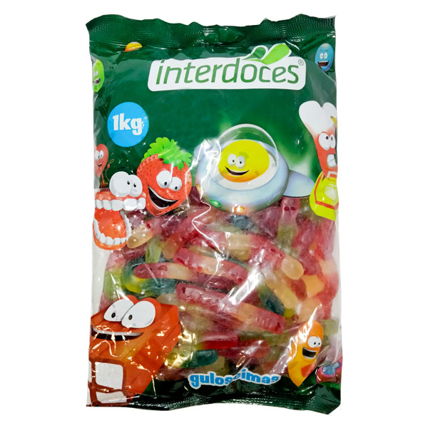 Gomas Minhocas Brilho 1 kg Interdoces
