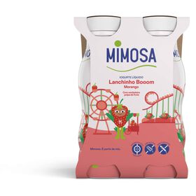 Iogurte Líquido Morango Infantil Lanchinho Booom Mimosa 604 gr (4 Un)