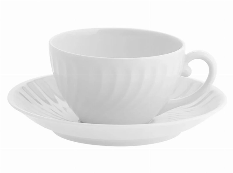Chávena De Pequeno Almoço Com Pires Sagres Vista Alegre Branco Porcelana Ø17.1Cm