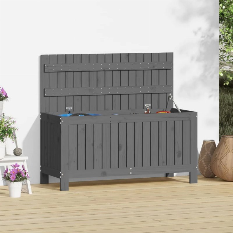 Hkh Caixa De Arrumação Jardim 108X42, Pinho Maciço - Cinzento