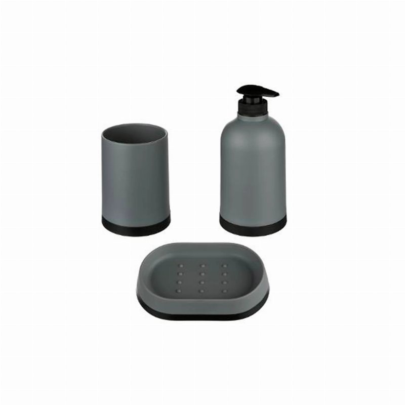 Conjunto 3 Acessórios Wc Cinza