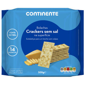 Bolachas Crackers Sem Sal Na Superfície Continente 500 gr (14 Un)