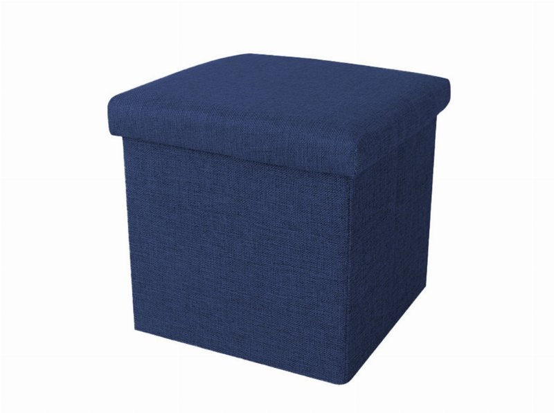 Pouf Com Caixa Arrumação Actuel Azul 38Xa38Cm