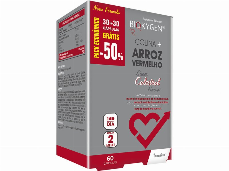 Suplemento Biokygen Colina E Arroz Verm 30+30Caps