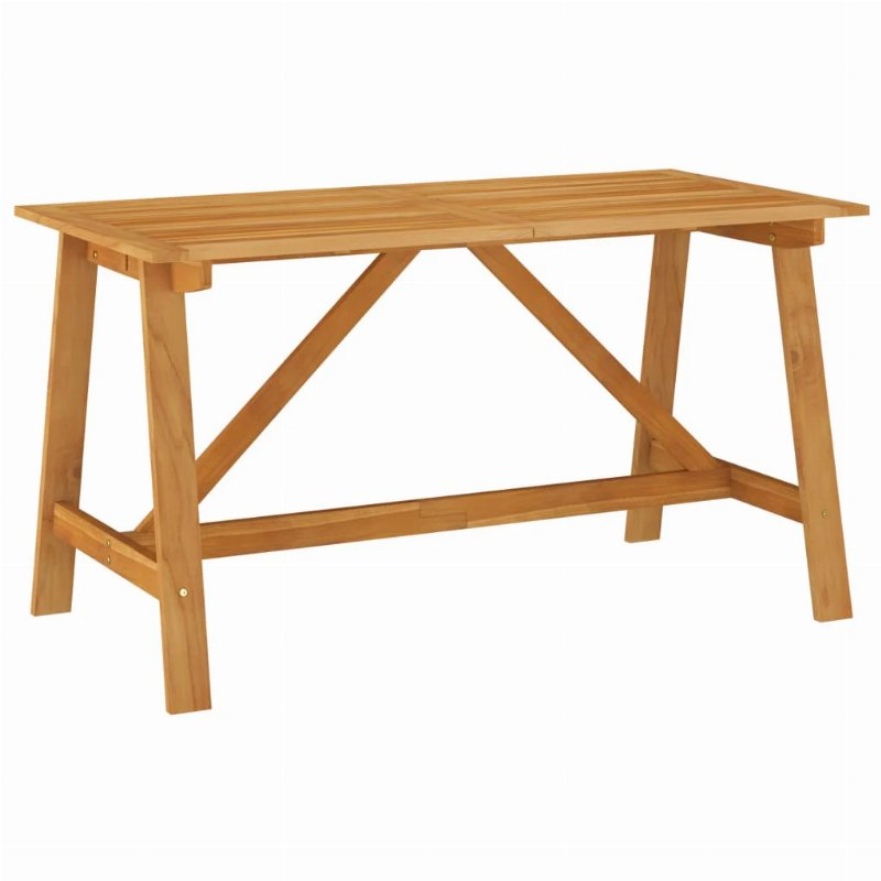 Hkh Mesa De Jantar P/ Jardim 140X70X73,5Cm Madeira De Acácia Maciça - Marrom