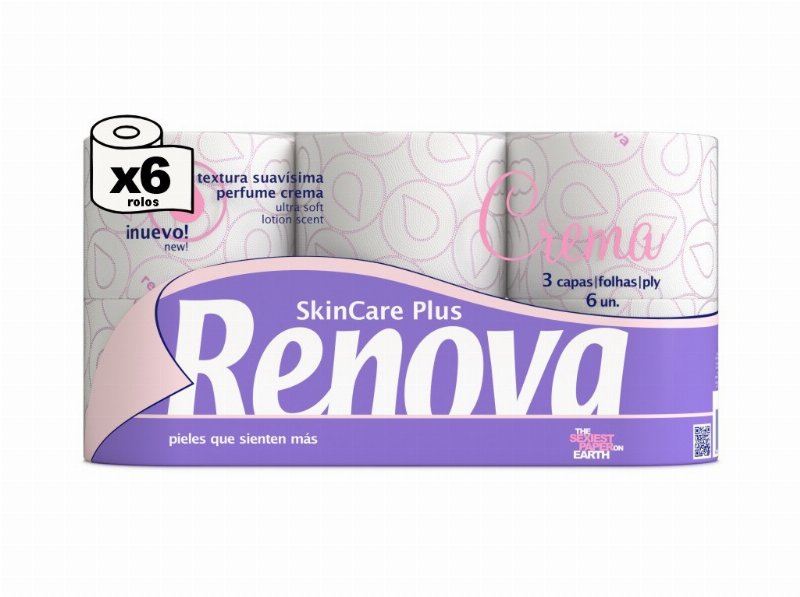 Papel Higiénico Renova Prefume Creme 3F 6R