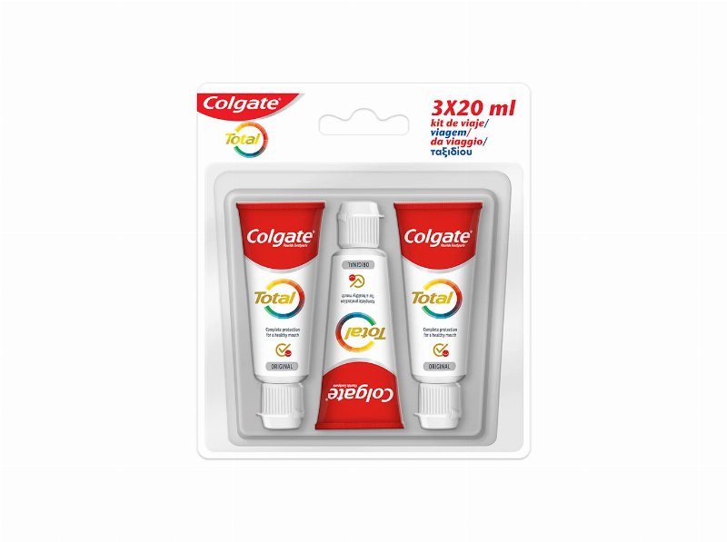 Kit Viagem Pasta De Dentes Proteção Total Colgate 3X20 ml