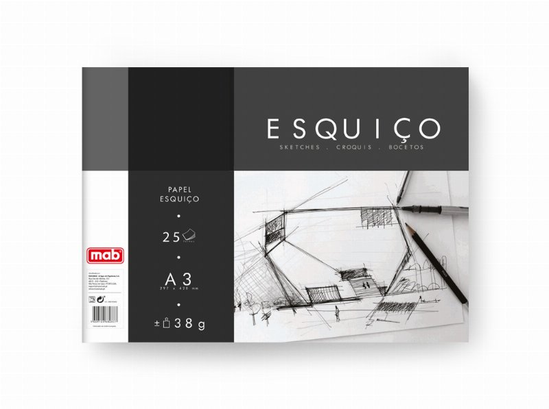 Bloco Papel Esquiço Mab A3 36 g 25 Folhas