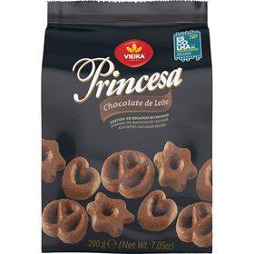 Bolachas Sortido Princesa Chocolate De Leite Vieira 200 gr
