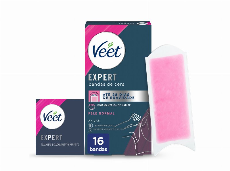Bandas Cera Veet Expert Axilas Pele Normal 16Un