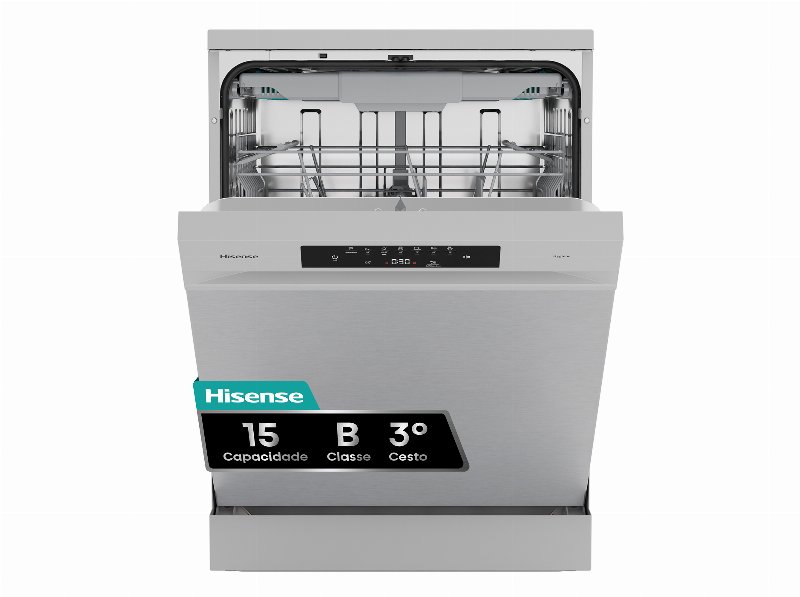 Máquina De Lavar Loiça Hisense Look Inox Serie Hi4 Hs643B90X B 15Conjuntos