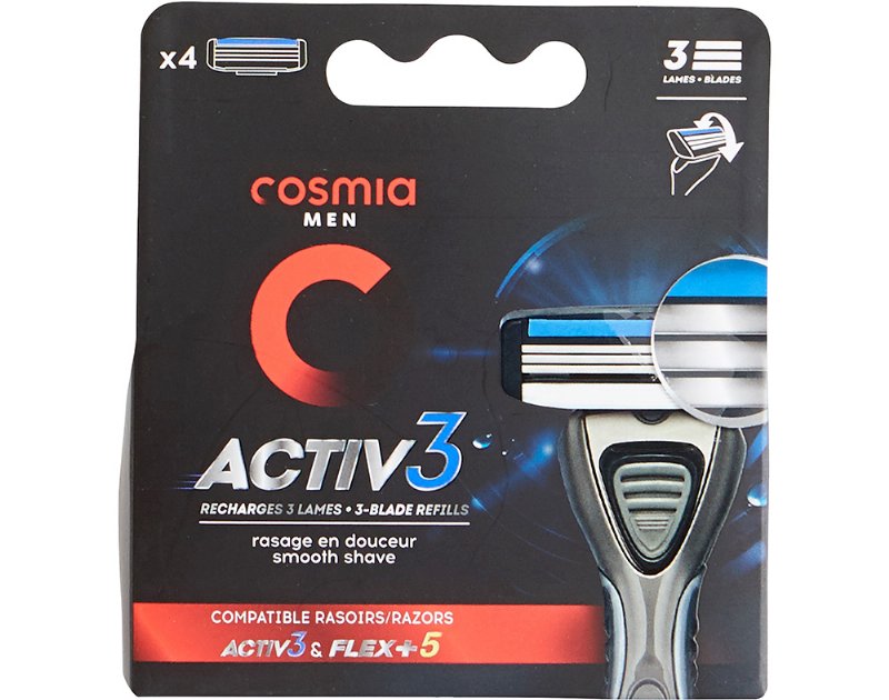 Recargas Cosmia Men Ativo 3 Lâminas 4Un