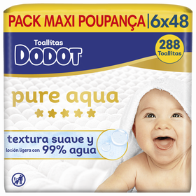 Toalhitas Bebé Pure Aqua Dodot 288 Un (6 X 48 Un)