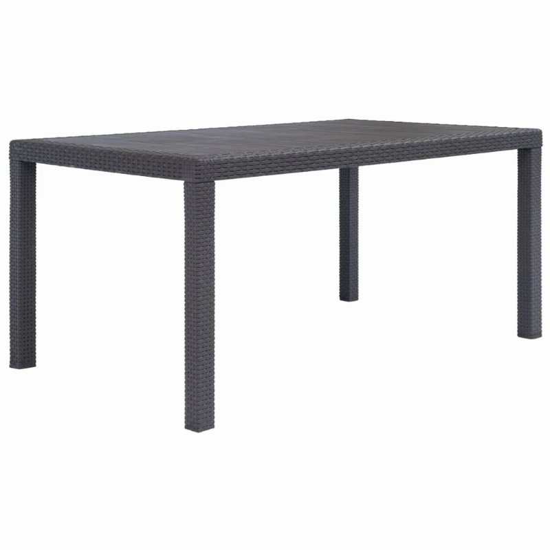 Hkh Mesa De Jardim Plástico Castanho C/ Aspeto De Vime - Marrom