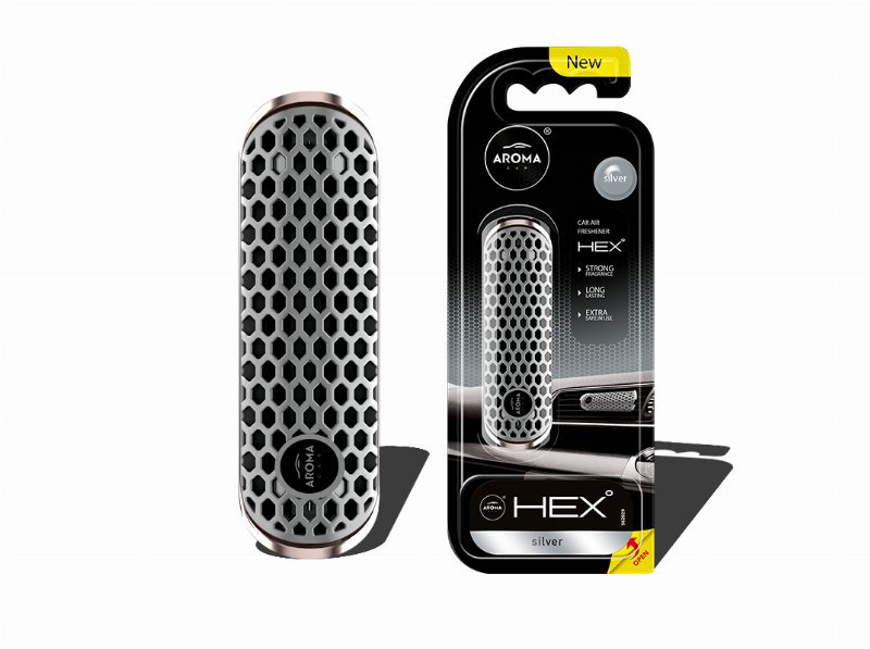 Ambientador Auto Aroma Car Polymer Hex Silver