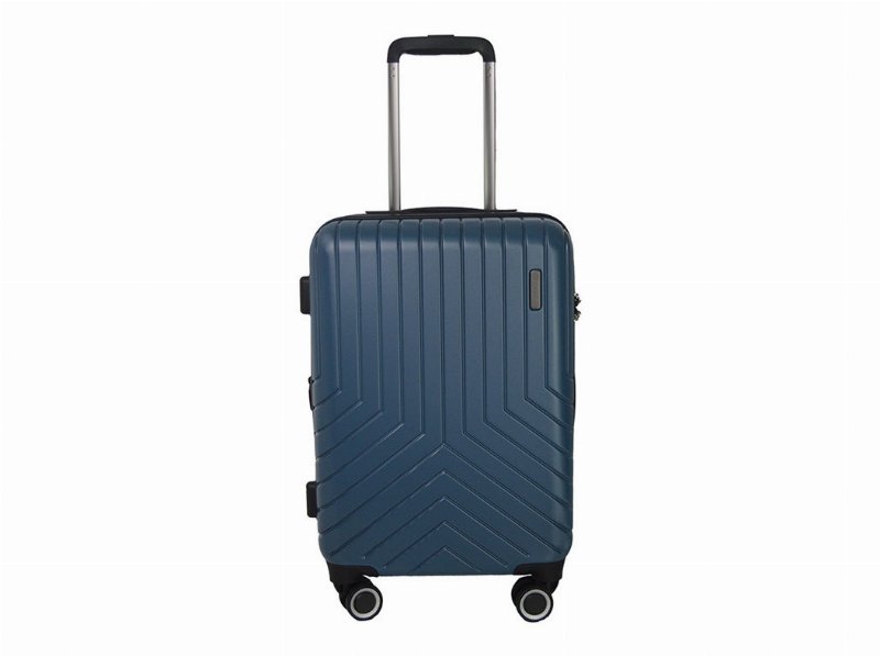 Mala De Cabine Rígida Airport Azul Metal 8 Rodas 35X55X23Cm