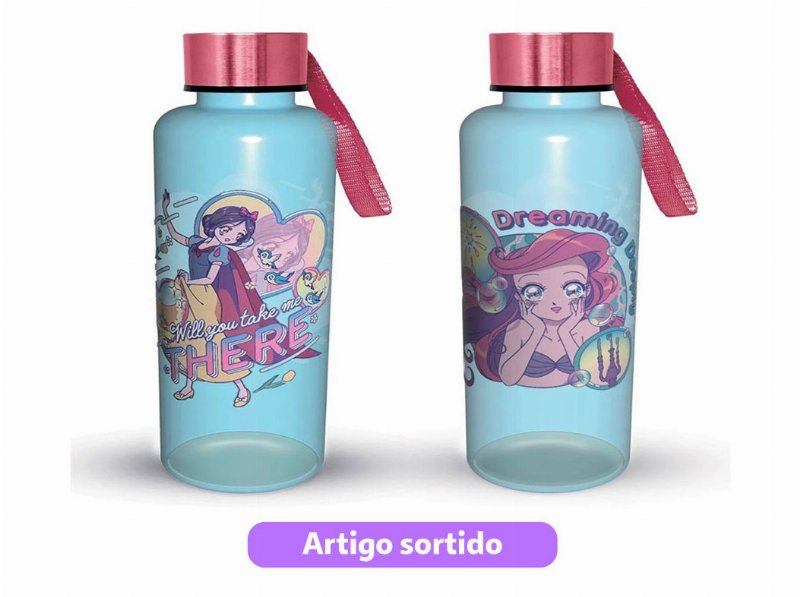 Garrafa Plástica Princesas Disney Modelos Sortidos