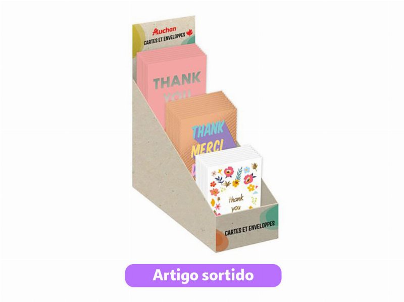 Cartão De Aniversário Auchan Thank You Com Envelope Modelos Sortidos