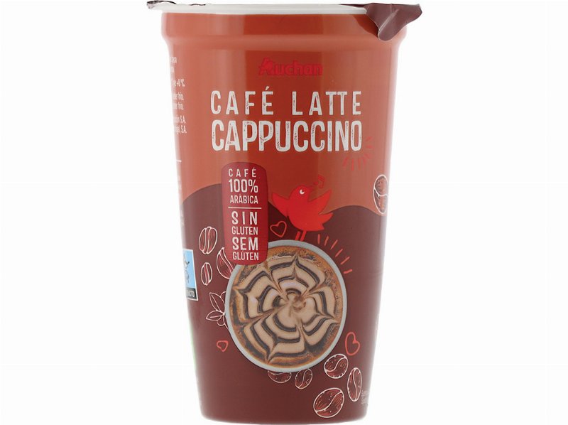 Café Latte Cappuccino Auchan 100% Arábica Sem Glúten 250 ml