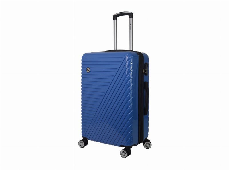 Mala De Viagem Média Rígida Airport Azul 8 Rodas 65X44X26Cm