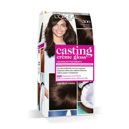 Coloração Casting Creme Gloss Castanho Escuro 300 Casting L'oréal Paris 1Un