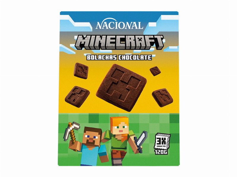 Bolachas Infantis Com Chocolate Minecraft Nacional 0.12Kg