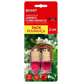 Ambientador Auto Pendurar Frasco Jasmin E Flores Brancas Boost 2 Un