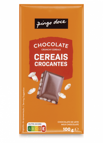 Tablete De Chocolate De Leite Com Cereais Crocantes Pingo Doce 0.1Kg